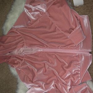 Suede cropped hoodie